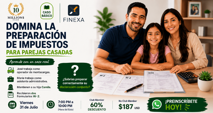 Caso de preparacion de Impuestos 1040 para Parejas Casadas